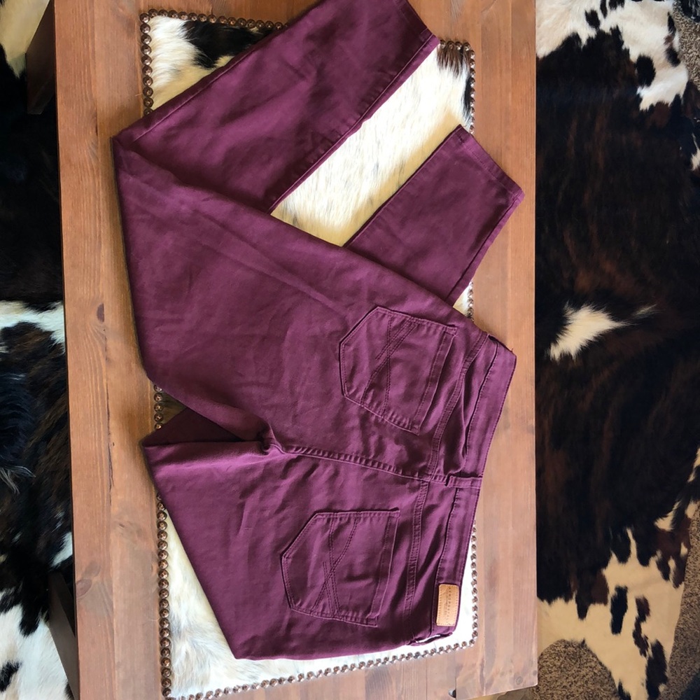 Maroon skinny jeans